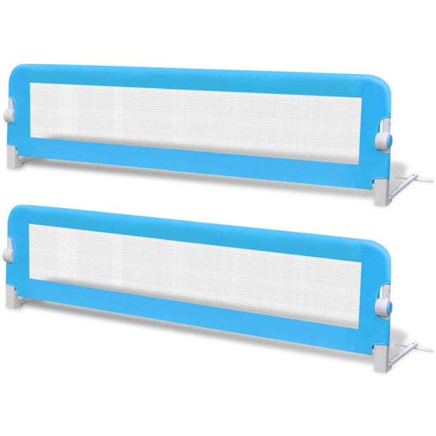 Barrière de lit de sécurité pour tout-petits 2pcs Bleu 150x42cm vidaXL