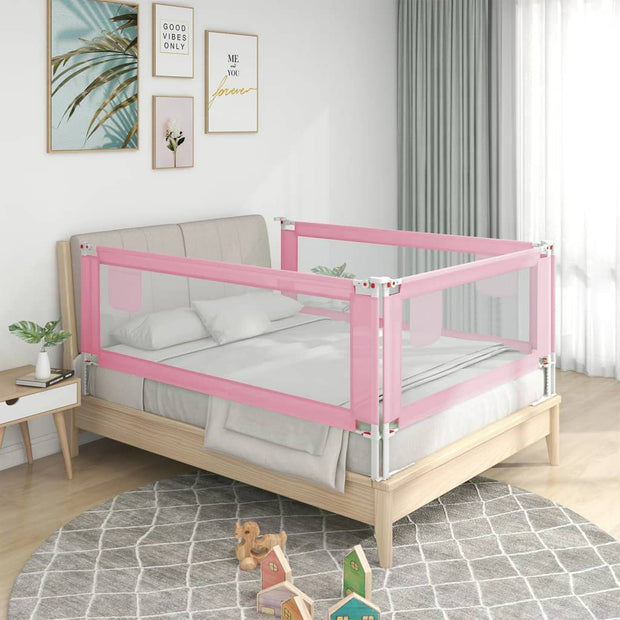 Barrière de sécurité de lit d'enfant Rose 200x25 cm Tissu vidaXL