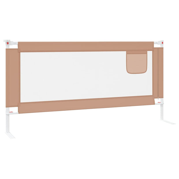 Barrière de sécurité de lit d'enfant Taupe 190x25 cm Tissu vidaXL