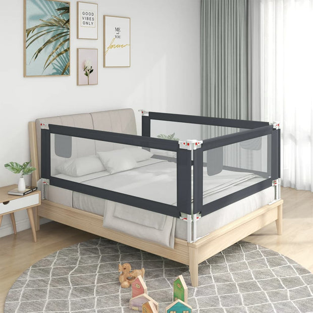 Barrière de sécurité de lit d'enfant Gris foncé 120x25 cm Tissu vidaXL