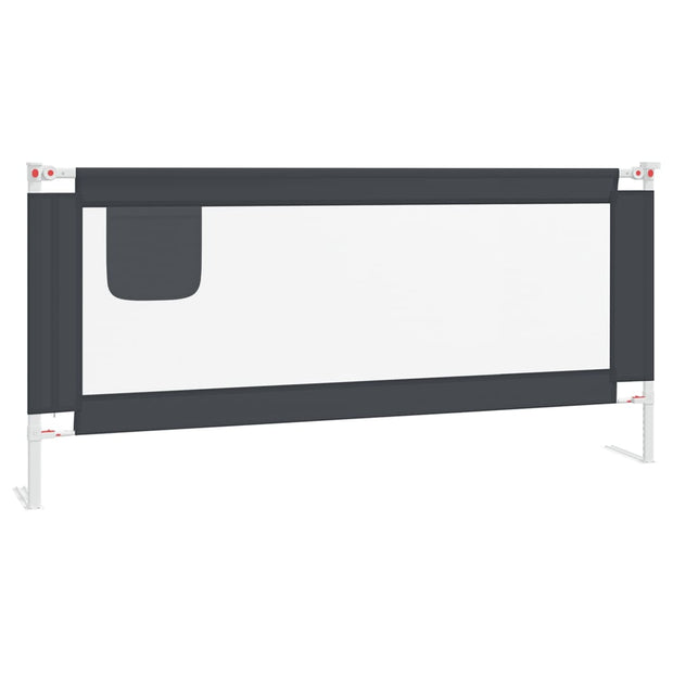 Barrière de sécurité de lit d'enfant Gris foncé 200x25 cm Tissu vidaXL