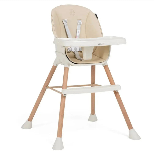 Chaise haute évolutive Bistrot beige - vue de face mode réhausseur