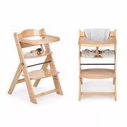 Chaise haute bébé en bois - Bois naturel finition vernis