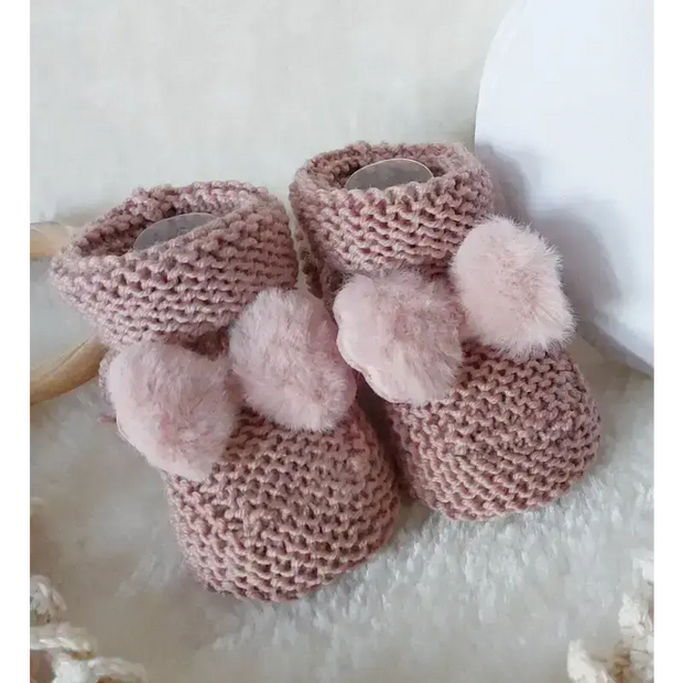 Chaussons en tricot Bébé en Laine et Cachemire - Trésor