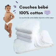 Couches lavables bébés réutilisables 100% coton