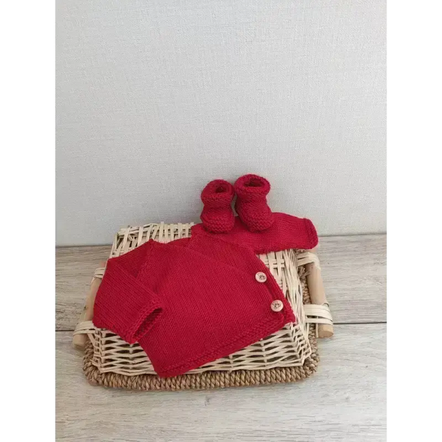 Ensemble Naissance Brassière Bonnet et Chaussons Bébé