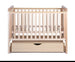Lit Bébé Évolutif Lumière 120x60 cm - Berçant avec Tiroir Intégré - 2 Coloris