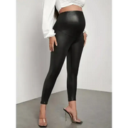 Pantalons en cuir PU tendance - Leggings grossesse