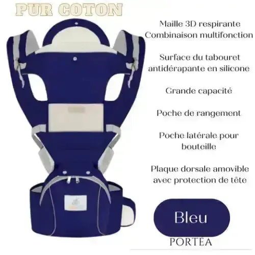 Porte bébé Portéa ™ - Bleu