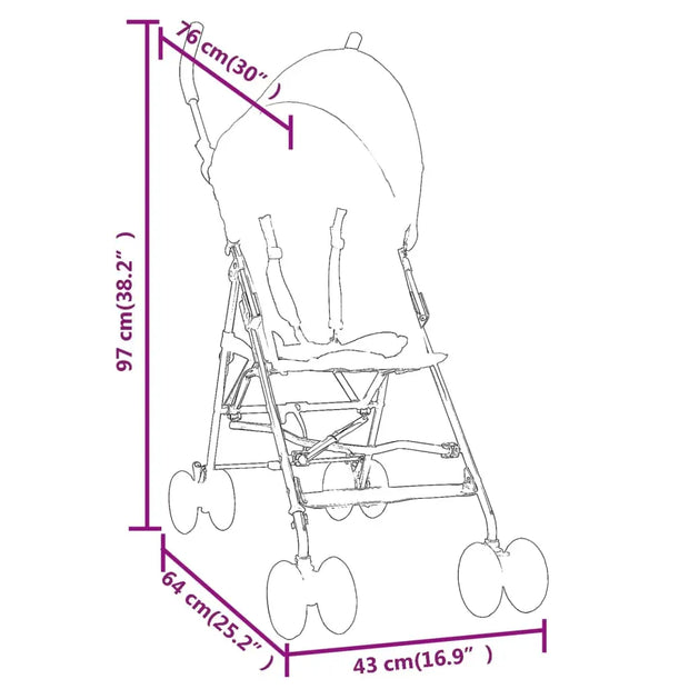 Poussette bébé Gris clair et noir Acier vidaXL