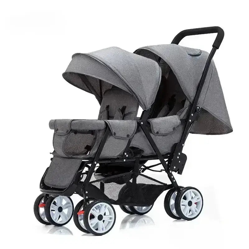 poussette double compacte gris acier I Newmamz Newmamz boutique bebe