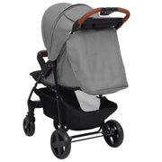 Poussette pour bébé 2-en-1 Gris clair Acier vidaXL