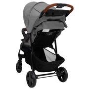 Poussette pour bébé 2-en-1 Gris clair Acier vidaXL