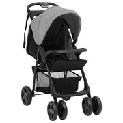 Poussette pour bébé 2-en-1 Gris clair et noir Acier vidaXL