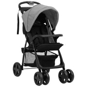 Poussette pour bébé 2-en-1 Gris clair et noir Acier vidaXL