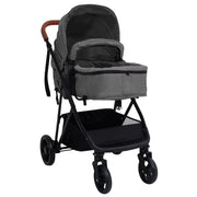 Poussette pour bébé 2-en-1 Gris clair et noir Acier vidaXL