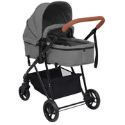 Poussette pour bébé 2-en-1 Gris clair et noir Acier vidaXL