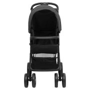 Poussette pour bébé 2-en-1 Gris foncé et noir Acier vidaXL