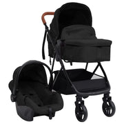 Poussette pour bébé 3-en-1 Anthracite et noir Acier vidaXL