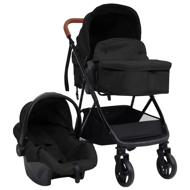 Poussette pour bébé 3-en-1 Anthracite et noir Acier vidaXL