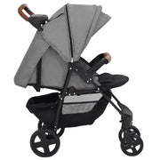 Poussette pour bébé 3-en-1 Gris clair Acier vidaXL