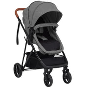 Poussette pour bébé 3-en-1 Gris clair et noir Acier vidaXL