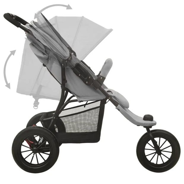 Poussette pour bébé Gris clair Acier vidaXL