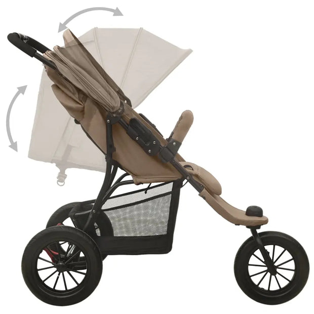 Poussette pour bébé Taupe Acier vidaXL