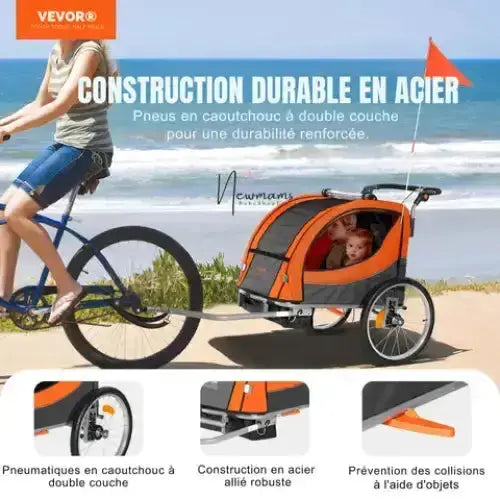 Remorque Enfant VEVOR Convertible en poussette