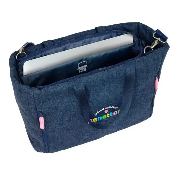 Sac Benetton Denim Bleu 40 x 31 x 17 cm - Bagages Sacs