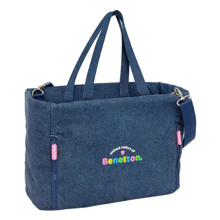 Sac Benetton Denim Bleu 40 x 31 x 17 cm - Bagages Sacs