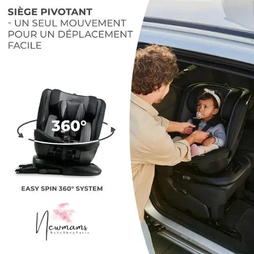 Kinderkraft I-GUARD Siège Auto Pivotant 360 I-size ISOFIX Couleur Cherry  Pearl